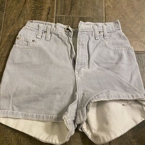 Striped high waisted shorts